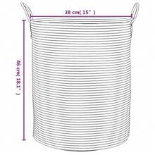 vidaXL Panier de rangement marrón y blanco Ø38x46 cm algodón - Multicolor - Ver 9