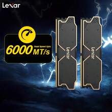 Lexar 32GB (16G*2) DDR5 6000 Desktop RAM Kit CL36 Gaming Heatsink Thor Design For Esports FPS MOBA PC DIY Multitasking Upgrade - Black - View 3