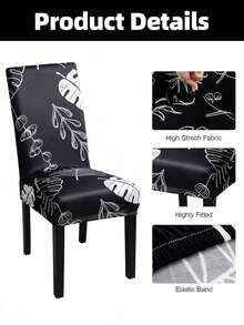 1pc Digital Printed Milk Silk High Back Chair Cover, Tropical Plant, Stretch Dustproof Whole-Piece Removable & Washable Chair Slipcover For Living Room, Dining Room, Bedroom, Study - Multicolor - View 8
