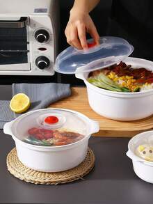 3pcs Microwave Bowls With Lids, Ramen Noodle Soup Bowls, Mixing Bowls, Food Storage Cookware, Suitable For Kitchen, Office, Dorm - Multicolor - View 3