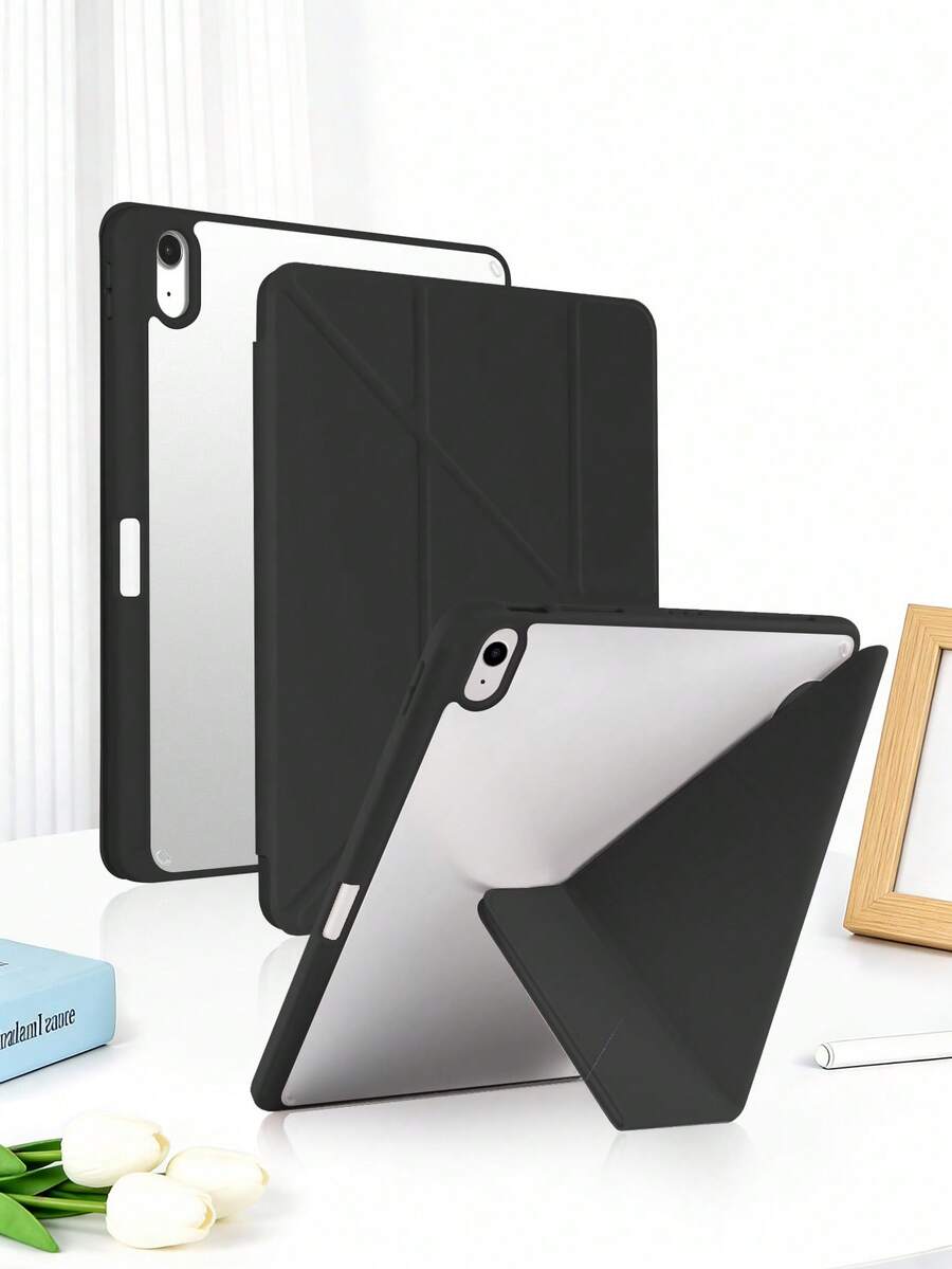 1个哑光黑色亚克力平板电脑保护套,带多角度支架,兼容iPad Mini 6/7、Air、9.7、10.2、10.5、Air 4/5、10.9、Pro 11英寸、第十代、12.9、Air 11英寸(M2)2024/M3 2025、(A16)11英寸第十一代2025、Air 13英寸(M2)2024、Pro 11英寸(M4)2024、Pro 13英寸(M4)2024。 - 黑色 - 查看 1