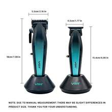 VGR 专业理发器，9000 转/分钟电动理发器，无线可调节金属 LED 理发器套装，男士理发器 V-270&992 - 彩色 - 查看 9