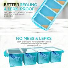 Silicone Freezer Tray With Lid - Soup Freezer Container Molds - Large Ice Cube Tray - Makes 8 Perfect 1 Cup Portions Cubes, 2 - Pack Freezer Storage Food Soups Meal Prep - Oven Dishwasher - - 1-cup,Yellow - View 6