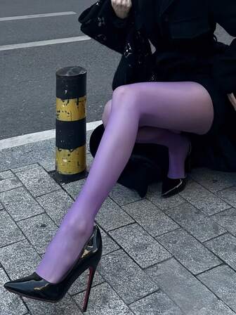 1 par strass-nätstrumpbyxor för kvinnor, moderiktiga glänsande strumpbyxor lämpliga för nattklubb