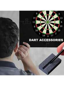 3pcs Dart Sharpener Set - V-Shaped Sharpener, Sharpening Stone, Dart Accessories, Metal Dart Tips, Dart Tools