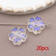 20 hạt cườm hoa thủy tinh nhiều màu sắc, hạt pha lê hình hoa anh đào, hạt cườm hình hoa dễ thương dành cho phụ nữ, đồ thủ công mùa xuân, móc khóa DIY, chuông gió, đồ trang sức. - Nhiều màu - Xem 19