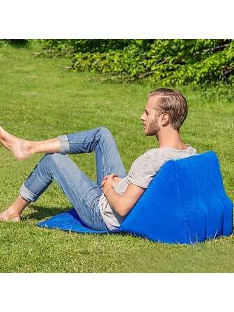 1pc Lightweight & Comfortable Outdoor Camping Beach Chair, Single Person Slouchy Chair For Garden/Park, Outdoor Camping/Picnic/Park/Home Use, Foldable & Portable, Camping Folding Backpack Chair, Picnic Home, Air Pump Sold Separately
