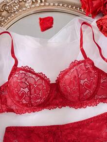 Women's Lace Trim Sexy Lingerie Set