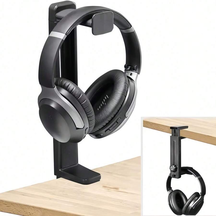 2-In-1 Heavy-Duty Headphone Stand With Adjustable Height And Swivel Clamp - Space-Saving Desktop Stand With Cable Management - Multicolor - View 1