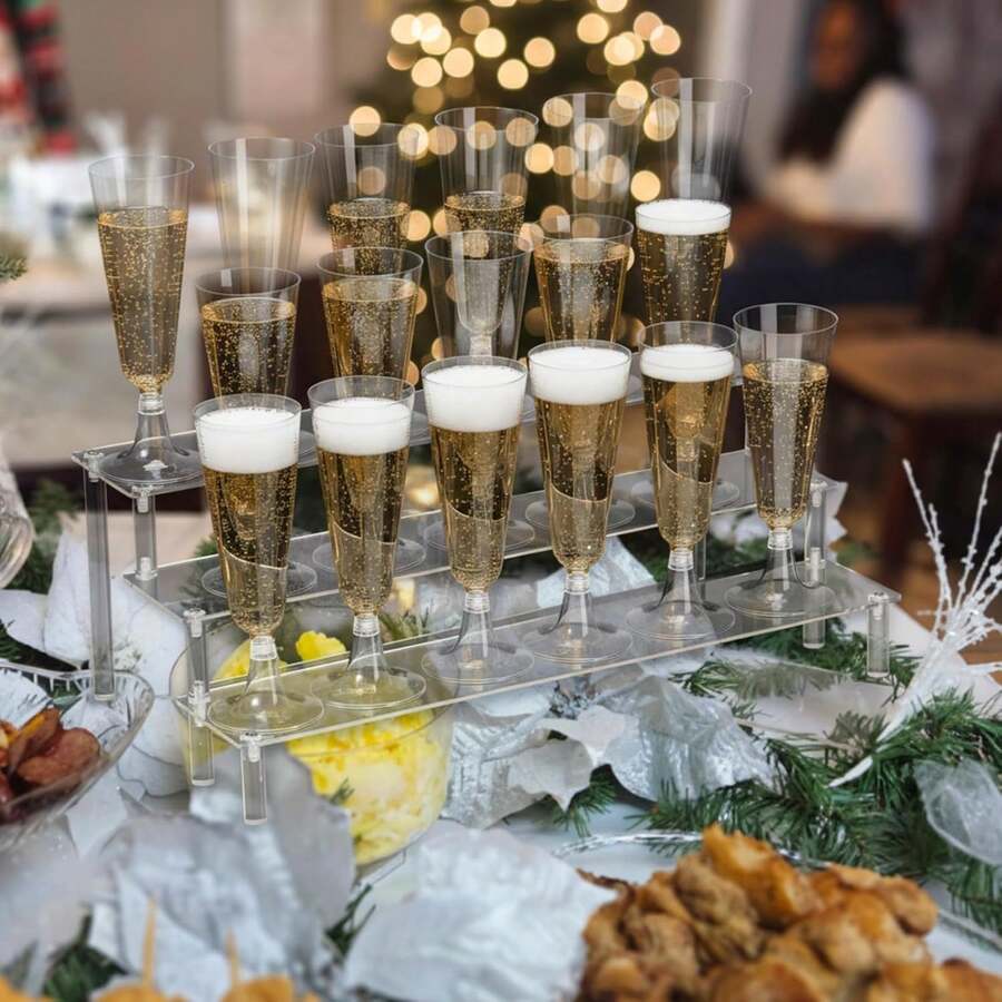 Acrylic Transparent Tiered Display Stand, Wine Glass Display Rack, Paper Cup & Cupcake Display Stand, Tabletop Shelf Stand For Desserts, Party Occasions - Transparent - View 1