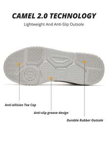 CAMEL CROWN Giày thể thao nam thường ngày, giày sneaker ngoài trời thoáng khí, giảm sốc, thích hợp cho mùa xuân và mùa hè. - Màu ngà/xám cát - Xem 5
