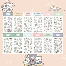 Cute Cartoon Animal Stickers - Cartoon Stickers For Scrapbooking, Diary, Phone Case, Laptop Decoration - Asymmetrical Shaped Adorable Small Animal Patterns, Scrapbooking Stickers, Diary Decoration, Art Embellishment Scrapbooking Supplies, Scrapbooking Enthusiasts - Multicolor - View 1