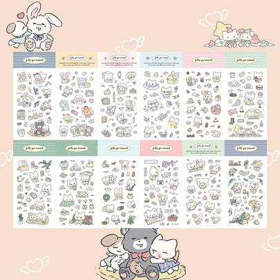 Cute Cartoon Animal Stickers - Cartoon Stickers For Scrapbooking, Diary, Phone Case, Laptop Decoration - Asymmetrical Shaped Adorable Small Animal Patterns, Scrapbooking Stickers, Diary Decoration, Art Embellishment Scrapbooking Supplies, Scrapbooking Enthusiasts