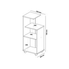 Mesa de Apoio Lateral Bis com prateleiras para Sala ou Escritório Artely Cinamomo e Branco - Marrom Claro - Visão 4