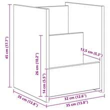 vidaXL Zeitschriftenständer Weiß 35 x 35 x 45 cm Holzwerkstoff - Weiss - Übersicht 8