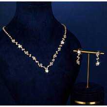 Women's Necklace And Earrings Set With Alloy Pendant For Weddings And Brides, Vintage 2-In-1 Jewelry Set - dorado - Ver 4