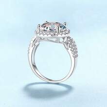 1pc 925 Sterling Silver 5 Carat Moissanite Ring, Luxury Fashion Jewelry Design Suitable For Daily Wear, Comes With GRA Certificate And Gift Box - 5CT Per Piece - View 3