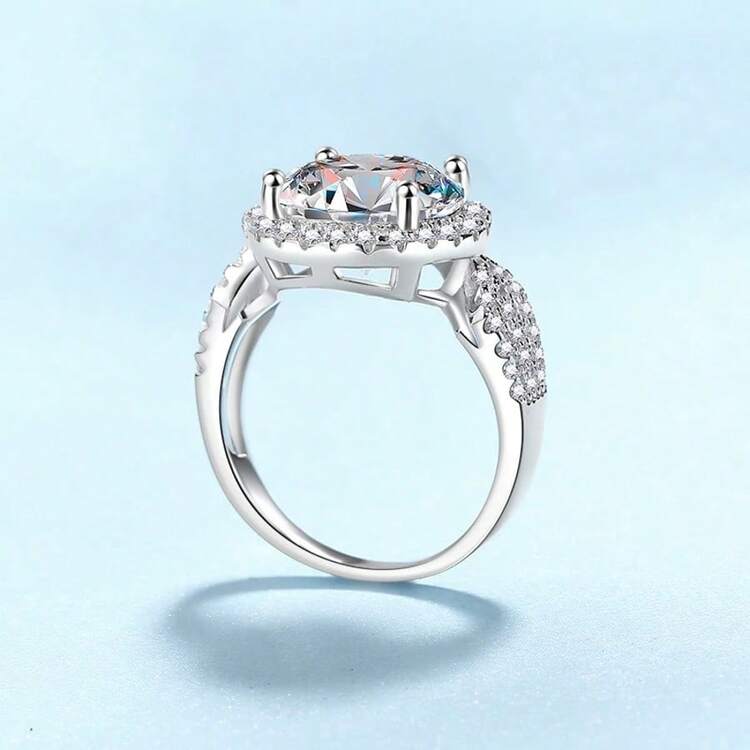 1 chiếc nhẫn bạc 925 đính đá Moissanite 5 carat, thiết kế trang sức cao cấp phù hợp để đeo hàng ngày, kèm chứng nhận GRA và hộp quà. - 5CT mỗi mảnh - Xem 2