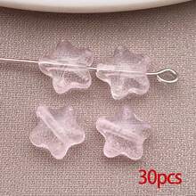 30/50 hạt cườm thủy tinh lấp lánh, hạt cườm hình ngôi sao pha lê, hạt cườm nhiều màu sắc rực rỡ dùng để làm vòng cổ, vòng tay, bông tai, trang sức, hạt đệm dễ thương cho đồ thủ công & DIY - Nhiều màu - Xem 13