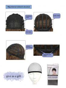 [Charming Gold Wavy Wig] - Heat Resistant Synthetic Hair, Versatile Middle Eastern Style For Daily Wear & Parties - Multicolor - View 7