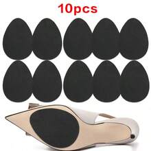 10片装防滑鞋垫，橡胶自粘防滑鞋贴，高跟鞋保护贴，适用于女士凉鞋、白色高跟鞋、靴子、女士鞋履配件 - 黑色 - 查看 8