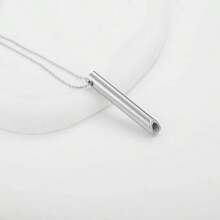 1pc Medical Grade Stainless Steel Anti-Stress Necklace With Soothing Breathing Whistle - Low Allergenicity, Lightweight, Suitable For Men, Couples And Holiday Gifts, Available In Rose Gold/Black/Silver - Multicolor - View 8