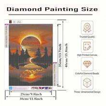5D Landscape Diamond Painting Kits For Adults, Sunset Scenery Diamond Art Kits For Adults Beginner, DIY Full Drill Diamond Dots Gem Painting For Home Decor 12x16 Inch - KM116-1 - 查看 6