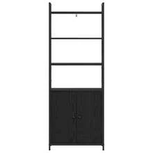Larryhot Armadio per Libri Rovere Nero 60 x 24 x 161 cm, Facile da assemblare, dall'estetica elegante e raffinata, pratica per riporre gli oggetti, la scelta ideale per l'organizzazione e la decorazione domestica - nero - Visualizzare 6