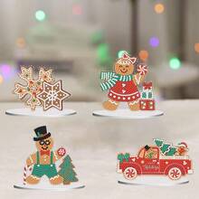 Decor For Home Diamonds Art Kit Decorations, 6 Pack Christmas Diamonds Painting Kit For Adult Tabletop Gift DIY 5D Diamonds Dots, Special Crystal Diamond Gingerbread Man Snowflake Coffee - DP02410 - 查看 6