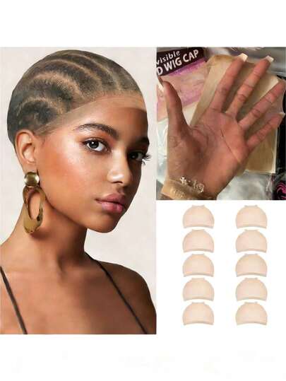 High-Definition Wig Caps, Ultra-Thin Transparent Wig Caps, Suitable For Lace Front Wigs, Elastic Nylon Material, Ladies' Wig Caps