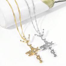 Gothic Pendant Necklace, Gold/Silver Plated Cubic Zirconia Crystal, Unisex Hip Hop Jewelry