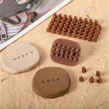 1/2 Sets Pottery Tools, Suitable For Ceramics/Polymer/Clay/Soap, Including Letter Stamps, Number Stamps, Symbol And Embossed Printing Stamps, DIY Soap Molds, Cookie Molds, Adult Crafts, Clay Accessories - Multicolor - View 2