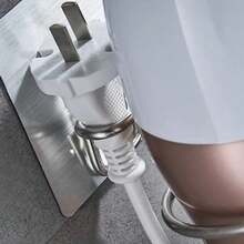 1 Piece Bathroom Spiral Hair Dryer Holder, No-Drill Adhesive Wall Mount Organizer, Nail-Free Removable Hairdryer Storage Rack, Home Bathroom Hair Styling Tool Organizer Bathroom - Silver - View 8