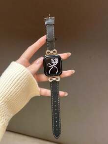 1 Butterfly Leather Strap, Compatible With Dial Sizes Of 38/40/41/42/44/45/46/49mm, Compatible With Apple Watch Straps And Ultra/Se10/9/8/7/6/5/4/3/2/1 Series - Black Rose - View 3