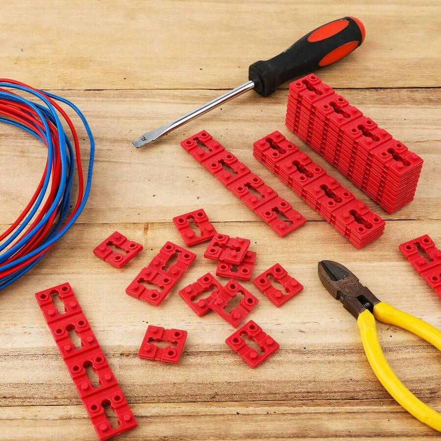Kit de reparación de agujeros de salida, placa espaciadora para cajas eléctricas sueltas - Rojo - Ver 1