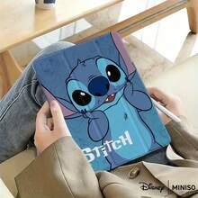 Miniso Disney Cute Stitch Portrait Tablet Case - Blue Gradient Pattern Shockproof Stand Cover Printed Protective Case Designed For IPad 7.9/8.3/9.7/10.2/10.5/10.9/11/12.9/13 Inch, For IPad Device Protective Case, Tablet Accessories, Suitable For IPad Mini 4/5/6/7, IPad 2017/ 2018/ 2019/2020/2021/2022/2023/2024, IPad Air1/2/3/4/5/6/7,IPad Pro 2018/2020/2021/2022/2024 , Automatic Wake-Up/Sleep, Foldable, Stocking Stuffers,The Girlfriend,The Chosen,Early Fall Fashion - Nhiều màu - Xem 4
