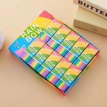 20pcs/Pack Rainbow Erasers | Multicolor Erasers, Learning Supplies And Fun Desktop Decor - Multicolor - View 11
