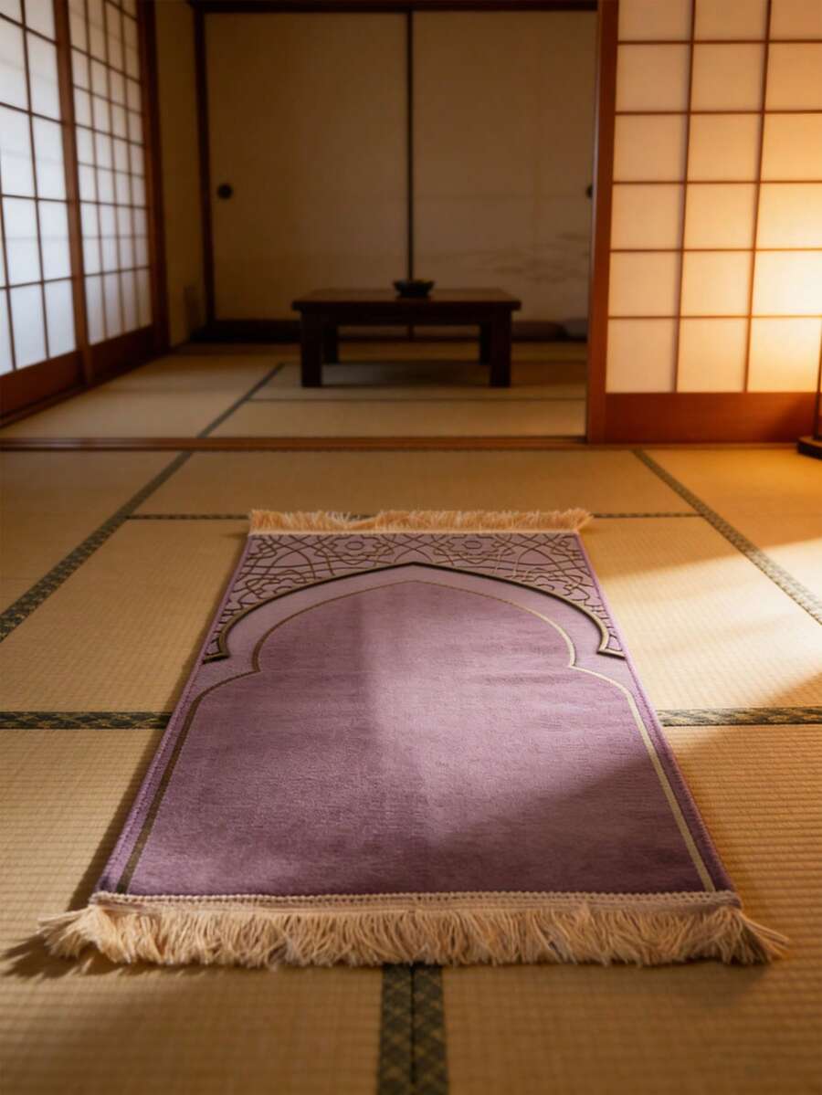 1pc - 19.68*35.43 Inch Ramadan Foldable Islamic Turkish , Eid Mubarak Adult Gift, Ramadan Islamic Thickened Prayer Carpet, Suitable For Eid And Ramadan