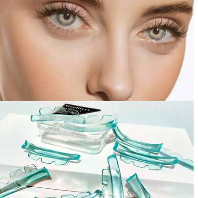 10 miếng/5 kích cỡ miếng dán nâng mi tự dính, miếng uốn mi mềm tái sử dụng, dụng cụ làm đẹp uốn mi J&L&B&D, màu hồng