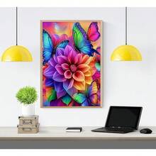CSZPPQAF 5D Diamond Painting Kits For Adults, Flower Butterfly Diamond Art Kits For Adults Beginner, DIY Full Drill Diamond Dots Gem Painting For Home Decor 12x16 Inch - JK911-1 - 查看 4
