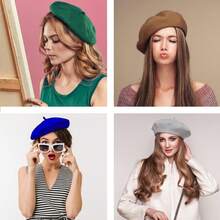 Beret, French Beanie, Outdoor, Winter, Fashion Lady Hat - Đỏ - Xem 5
