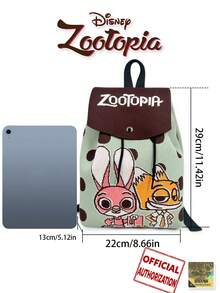 【迪士尼】疯狂动物城 | P 卡通尼克和朱迪抽绳水桶背包，可调节肩带，适合度假、旅行、购物、聚会、情人节礼物送给朋友 - 彩色 - 查看 9