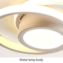 Small Modern LED Ceiling Light,2 Rings Creative Design Ceiling Lamp Black Indoor Hallway Light Fixtures For Living Room Bedroom Kitchen Office(Cool/Warm/Natural Color) Christmas Lighting, Christmas Decorations, Christmas Gifts, Valentine's Day And New Year Gifts - 白色 - 查看 7