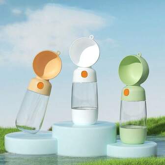 كوب ماء محمول متعدد الوظائف للحيوانات الأليفة للاستخدام في الخارج، زجاجة مياه للسفر لتغذية الكلاب والقطط، أدوات إمداد المياه