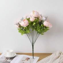 Duovlo Springs Flowers Artificial Silk Peony Bouquets Wedding Home Decoration,Pack Of 1 (Spring Pure Pink),20.87*3.5,SpringPurePink - SpringPurePink - 查看 4