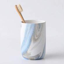 Blue Marble Toothbrush Holders - Ceramic Toothbrush Holders For Bathrooms, Toothbrush Toothpaste Holders, Marble Bathroom Tumbler Cups Reusable Toothbrush Mouthwash Cup, Bathroom Counter Organizer,1pcs,BlueMarble - Đá cẩm thạch xanh - Xem 1
