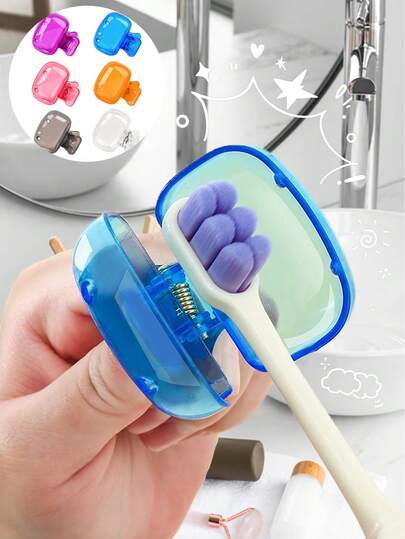 10/5/1支装牙刷盒旅行套，防尘牙刷头保护套，便携式夹子设计，适合商务旅行/居家/露营（产品在运输过程中可能因碰撞或挤压而损坏。如果您介意，请谨慎购买。）