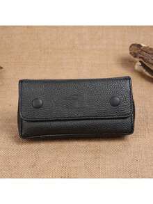 1pc Pipe Pouch, 2 Capacity Tobacco Pipe Accessories, Black & Brown - Black - View 4
