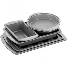 Wilton Ever Glide 6 Piece Nonstick Bakeware Set For Cakes Muffins Cookies Durable Even Heating Dishwasher  Nonstick Baking Pans And Sheets Black - 藍白色 - 查看 3