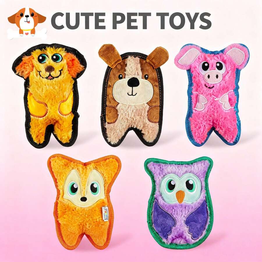 Outward Hound Durablez Minis Dog Toy, Stuffing-Free Plush, Jumbo Squeaker, Tuff Guard, Chew-Resistant, No Mess, Small Dog/Puppy Toy | Teething Relief, Indoor Playtime, Cute Animal, Soft Texture, Happy, Engaged, Puppy Owner, Small Dog Parent, Dog Toy, Pet Supplies - Pet Toys, Cat Toys, Interactive Pet Toys, Chew Toys For Dogs, Fun For Pets, Keeps Pets Busy, Durable Pet Toys, Puppy Toys, Kitten Toys - 彩色 - 查看 1